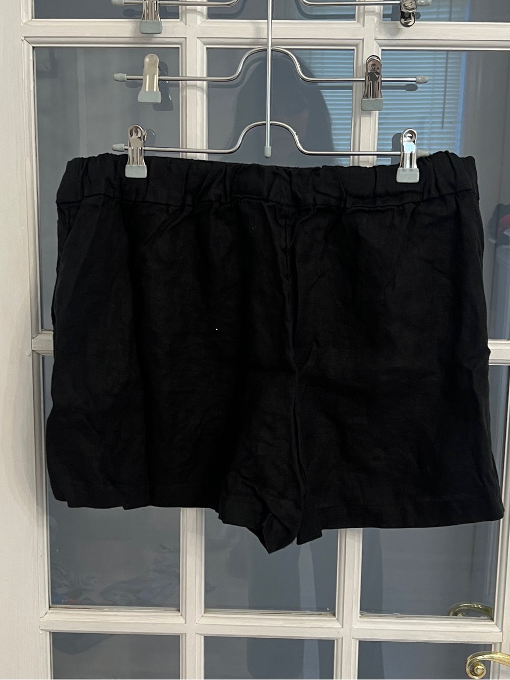 J. CREW Women's Black 100% Linen Tropez Shorts Size L